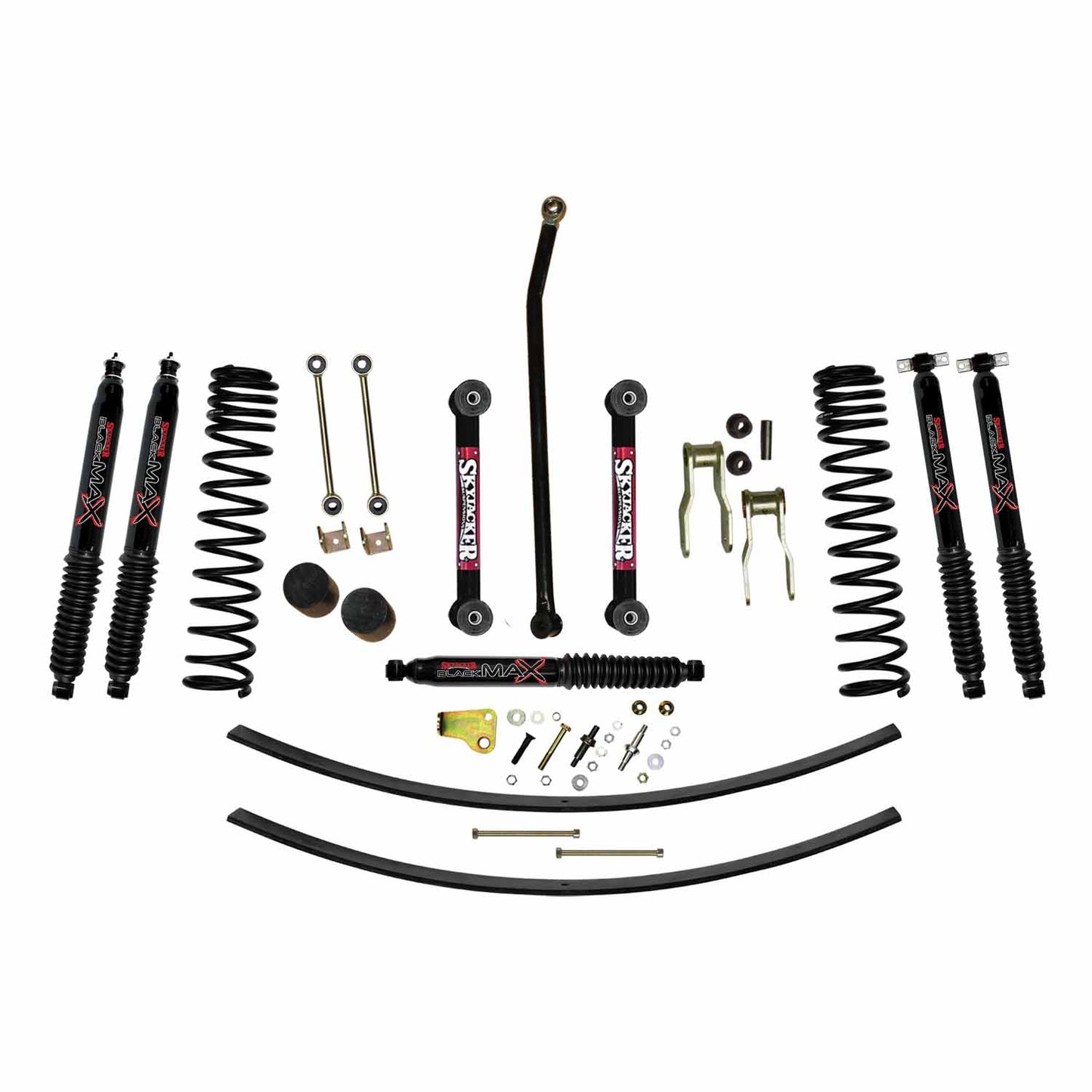 4.5 Inch Suspension Lift Kit 84-01 Cherokee XJ W/Front Dual Rate Long Travel Coil Springs Front Bump Stop Spacers Skyjacker-3