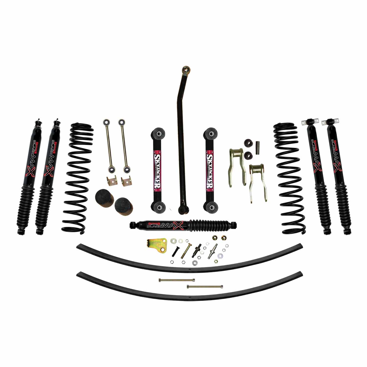 4.5 Inch Suspension Lift Kit 84-01 Cherokee XJ W/Front Dual Rate Long Travel Coil Springs Front Bump Stop Spacers Skyjacker-3