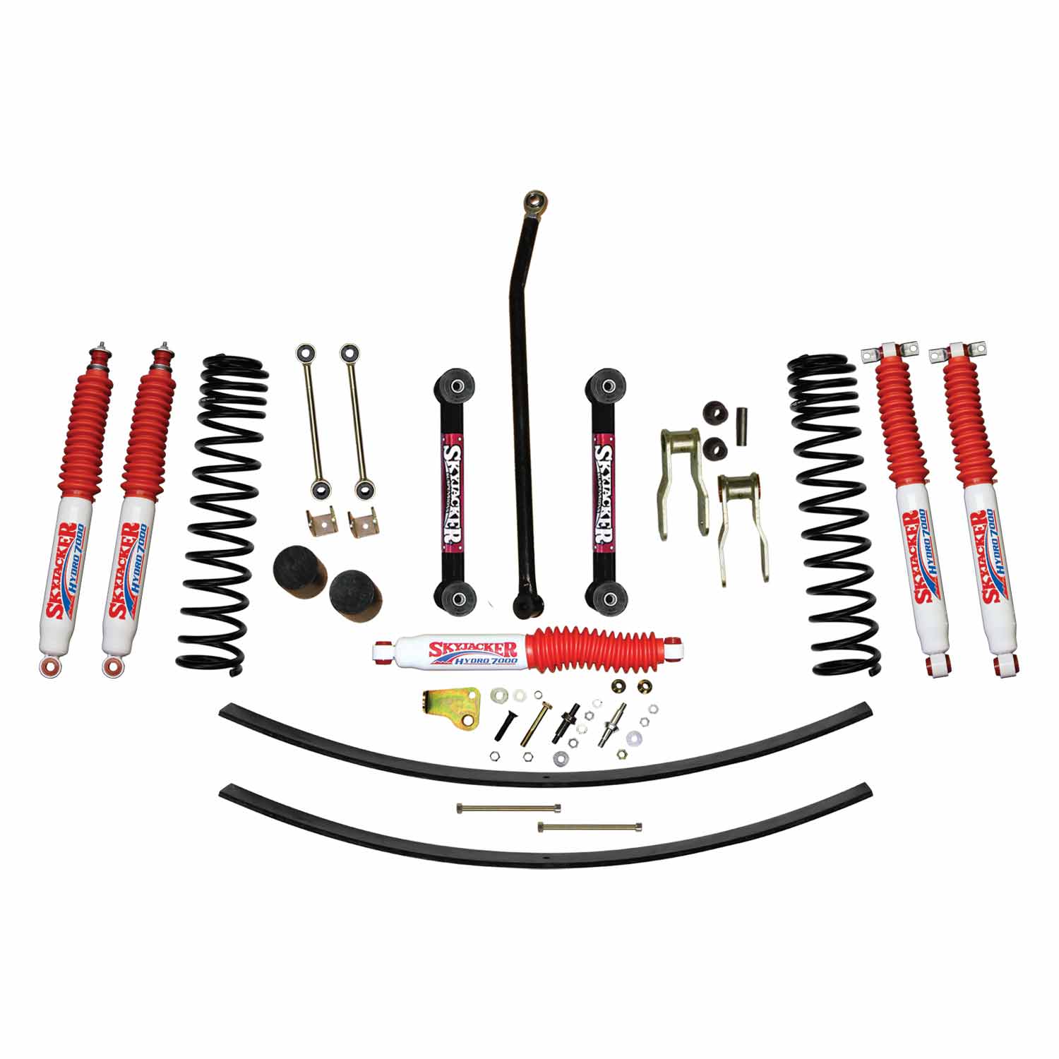 4.5 Inch Suspension Lift Kit 84-01 Cherokee XJ W/Front Dual Rate Long Travel Coil Springs Front Bump Stop Spacers Skyjacker-2