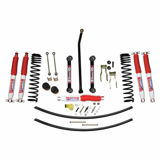 4.5 Inch Suspension Lift Kit 84-01 Cherokee XJ W/Front Dual Rate Long Travel Coil Springs Front Bump Stop Spacers Skyjacker