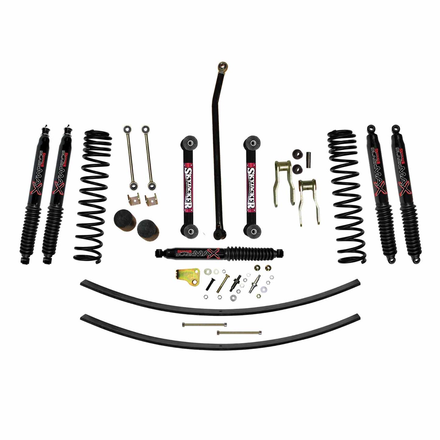 4.5 Inch Suspension Lift Kit 86-92 Comanche MJ W/Front Dual Rate Long Travel Coil Springs Front Bump Stop Spacers Skyjacker-3