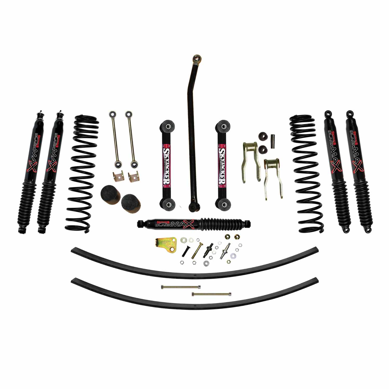 4.5 Inch Suspension Lift Kit 86-92 Comanche MJ W/Front Dual Rate Long Travel Coil Springs Front Bump Stop Spacers Skyjacker-3