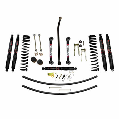 4.5 Inch Suspension Lift Kit 86-92 Comanche MJ W/Front Dual Rate Long Travel Coil Springs Front Bump Stop Spacers Skyjacker-3