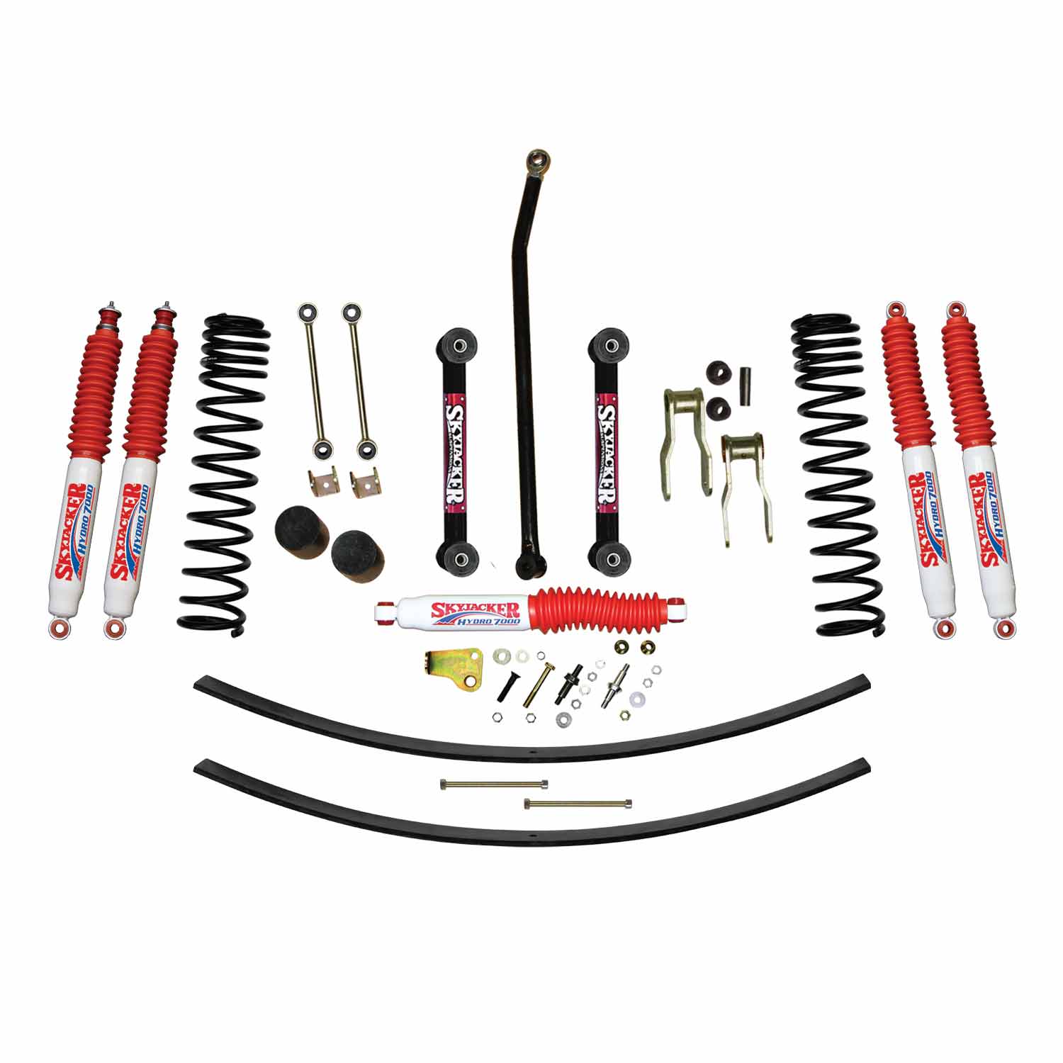 4.5 Inch Suspension Lift Kit 86-92 Comanche MJ W/Front Dual Rate Long Travel Coil Springs Front Bump Stop Spacers Skyjacker-2