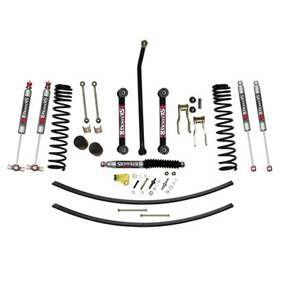 4.5 Inch Suspension Lift Kit 86-92 Comanche MJ W/Front Dual Rate Long Travel Coil Springs Front Bump Stop Spacers Skyjacker-1