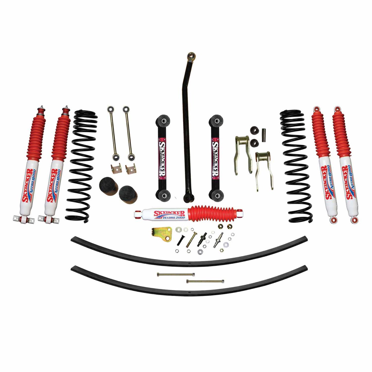 4.5 Inch Suspension Lift Kit 86-92 Comanche MJ W/Front Dual Rate Long Travel Coil Springs Front Bump Stop Spacers Skyjacker