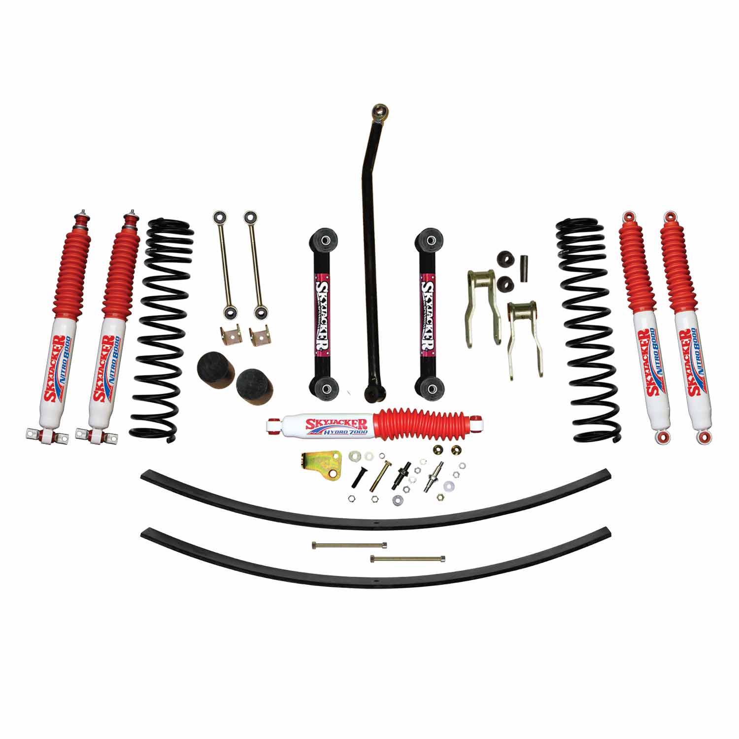 4.5 Inch Suspension Lift Kit 86-92 Comanche MJ W/Front Dual Rate Long Travel Coil Springs Front Bump Stop Spacers Skyjacker