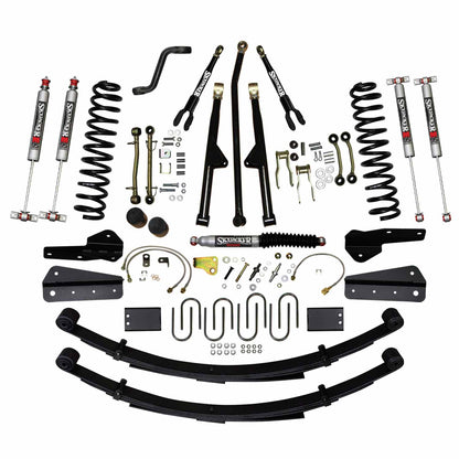 6 In Lift 84-01 Cherokee XJ Sys W/Front DR/LT Coil Springs Pitman Arm Bump Stop Spacers Lower and Upper Adjust Control Arms Skyjacker