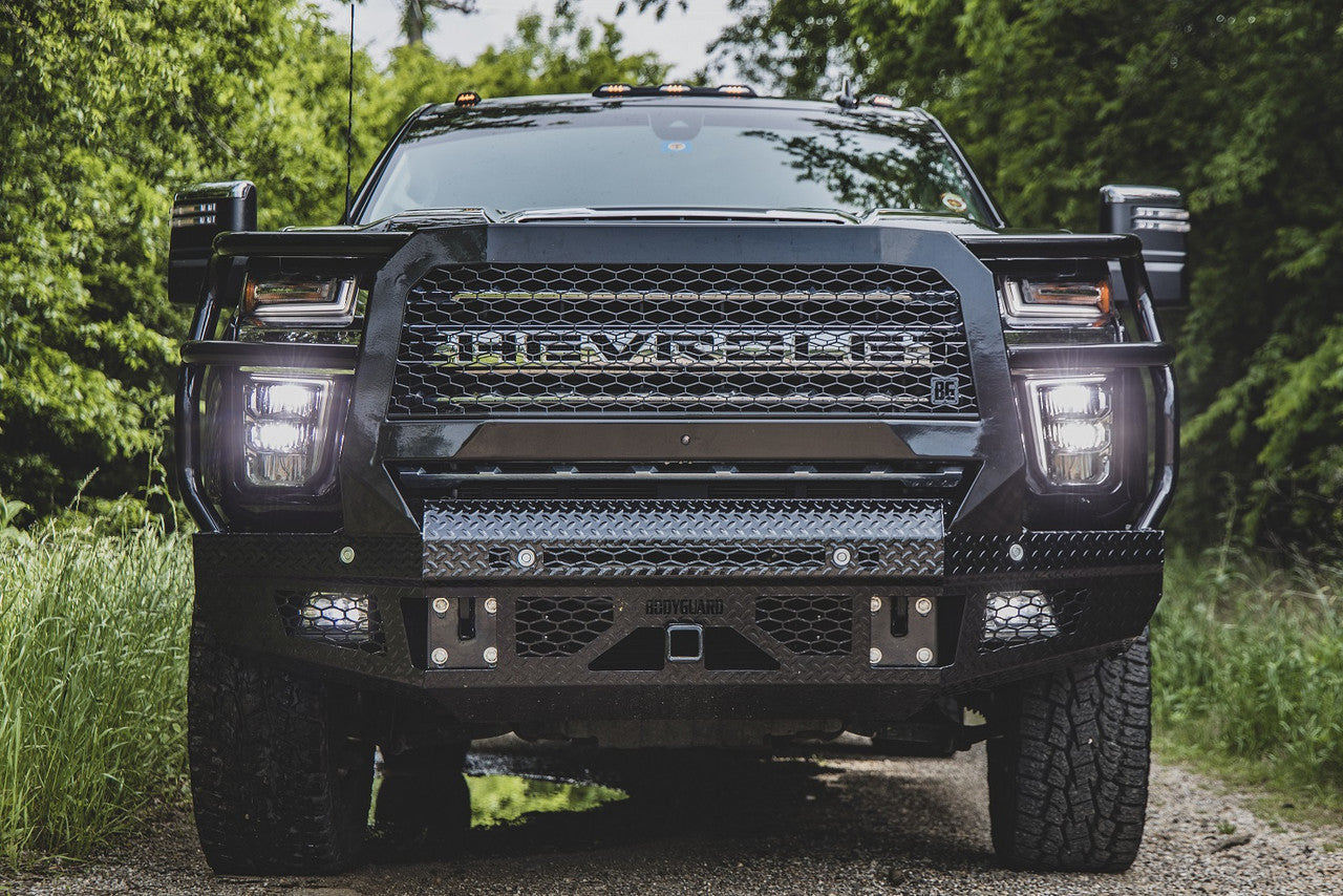 FT Front Bumper Extreme For 2020-2023 Silverado 2500/3500 HD Sensor Cutouts Fog Cutouts Receiver With Mesh Grill With Camera Harness Bodyguard Bumpers-10