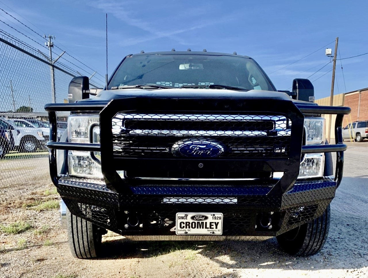 FT Front Bumper Extreme For 2017-2022 Ford F550 Superduty No Sensor Fog Cutouts Receiver With Mesh Grill With Camera Harness Fits 450/550 Fender Trim Bodyguard Bumpers-3