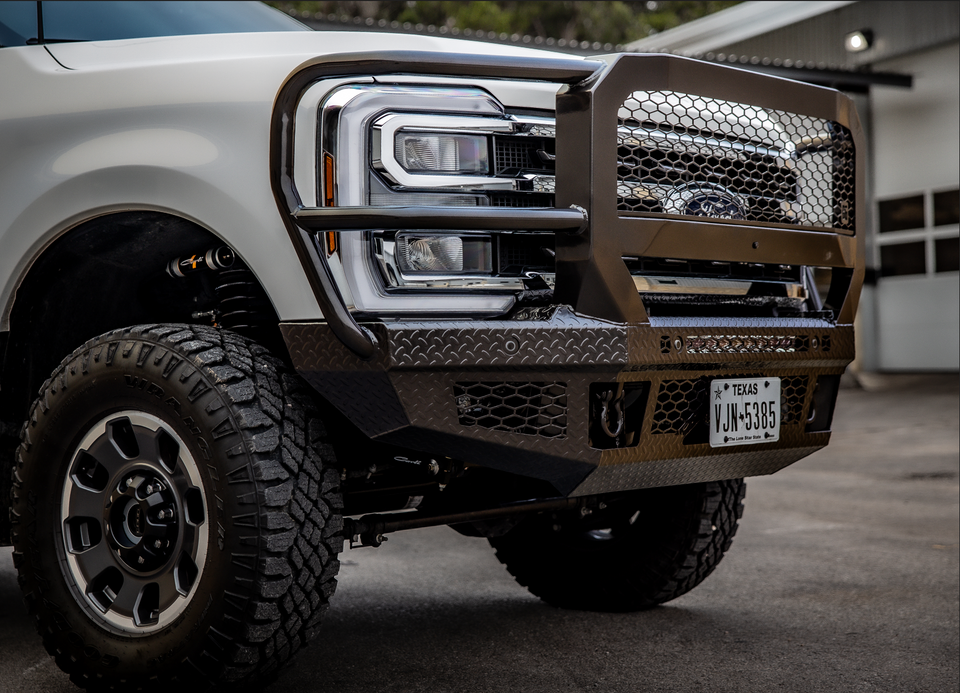 FT Front Bumper Extreme For 2023-2026 Ford F250/350 Superduty Sensor Cutouts Fog Cutouts Receiver With Mesh Grill With Camera Harness Bodyguard Bumpers-5