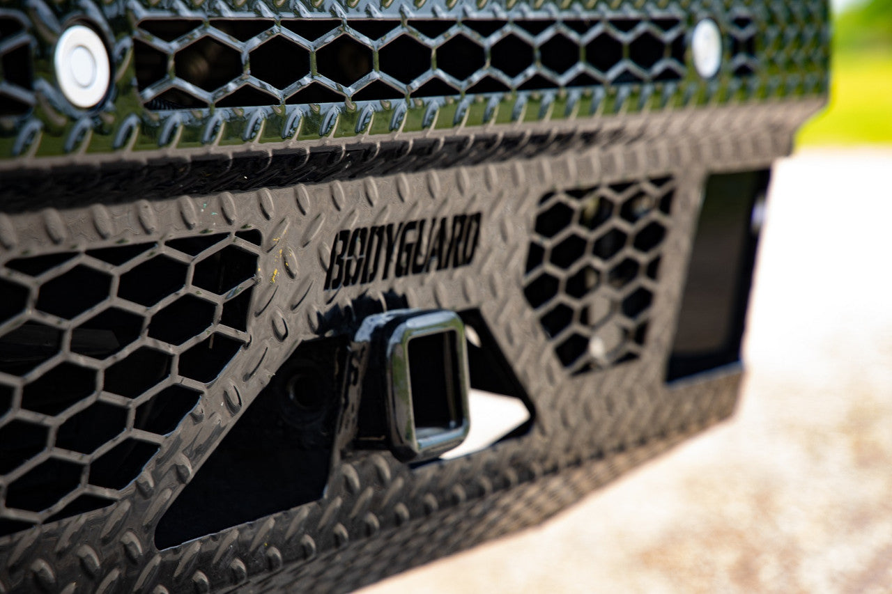 FT Front Bumper Extreme For 2023-2026 Ford F550 Superduty Sensor Cutouts Fog Cutouts Receiver With Mesh Grill With Camera Harness Fits 450/550 Trim Bodyguard Bumpers-7