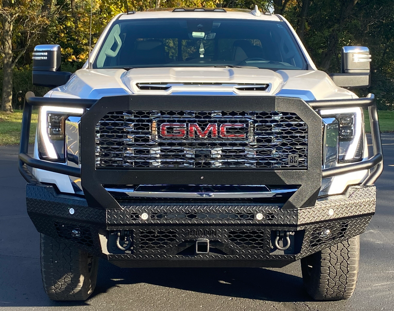 FT Front Bumper Extreme For 2024-2026 Sierra 2500/3500 HD Sensor Cutouts Fog Cutouts Receiver With Mesh Grill With Camera Harness Bodyguard Bumpers-2