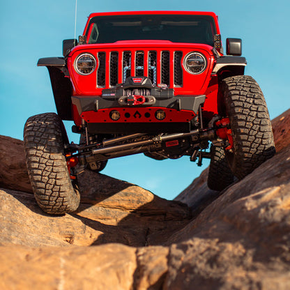 Powdercoat Nighthawk Front Bumper with Aluminum Skid for JK, JL, and JT - Black Powdercoat Artec Industries-4