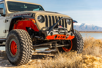 Bare Steel Nighthawk Mid-tube Stinger Front Bumper with Aluminum Skid for JK, JL, and JT - Bare Steel Artec Industries-11
