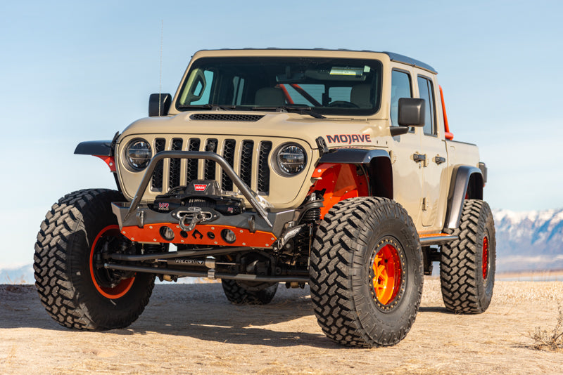 Bare Steel Nighthawk Mid-tube Stinger Front Bumper with Aluminum Skid for JK, JL, and JT - Bare Steel Artec Industries-12
