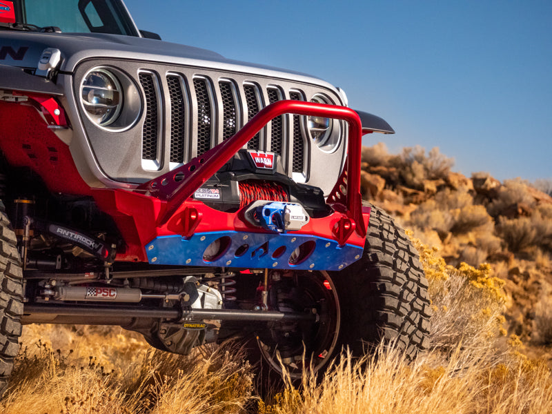 Bare Steel Nighthawk Mid-tube Stinger Front Bumper with Aluminum Skid for JK, JL, and JT - Bare Steel Artec Industries-4