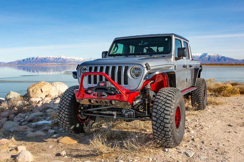 Bare Steel Nighthawk Mid-tube Stinger Front Bumper with Aluminum Skid for JK, JL, and JT - Bare Steel Artec Industries-5