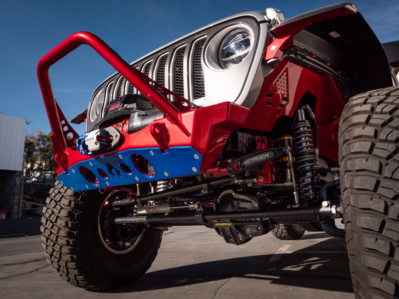Bare Steel Nighthawk Mid-tube Stinger Front Bumper with Aluminum Skid for JK, JL, and JT - Bare Steel Artec Industries-7
