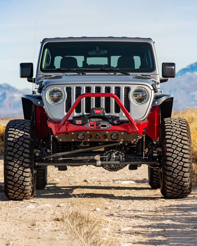 Bare Steel Nighthawk Mid-tube Stinger Front Bumper with Aluminum Skid for JK, JL, and JT - Bare Steel Artec Industries-8