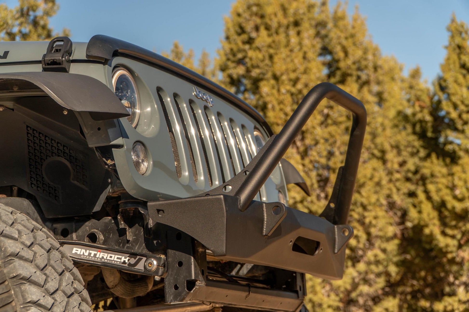 Jeep JL,JT,JK Sentinel Front Bumper with Hoop - Black Powder Coat Artec Industries-4