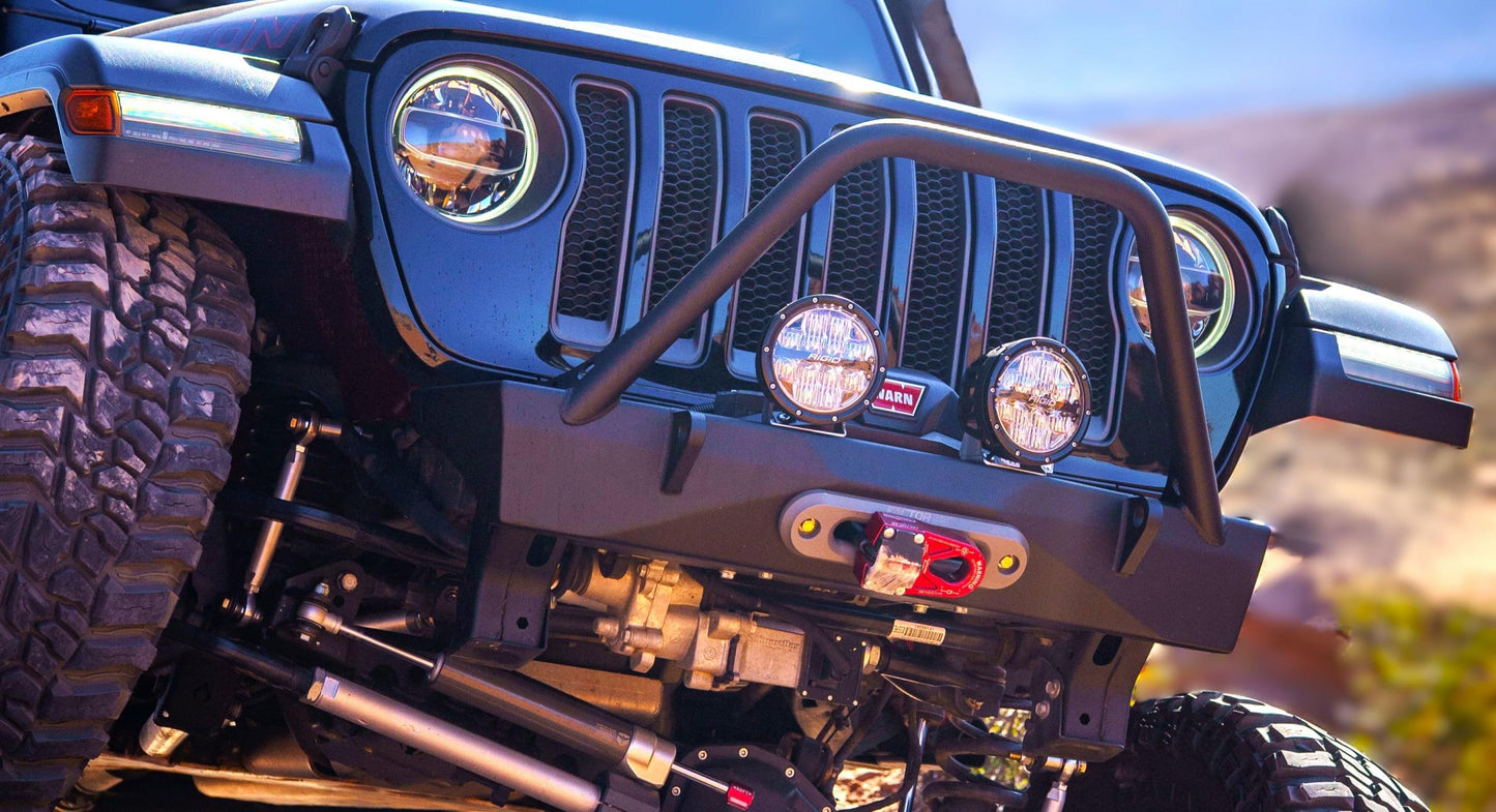 Jeep JL,JT,JK Sentinel Front Bumper with Hoop - Black Powder Coat Artec Industries-11