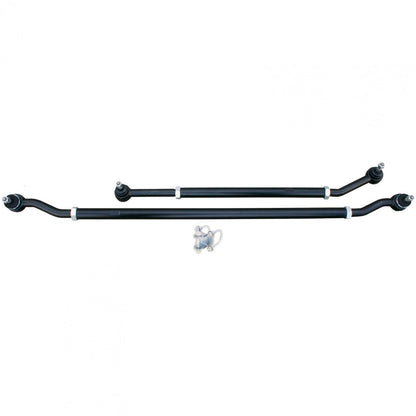 Currectlync Modular Extreme Duty Steering System Right Hand Drive 07-18 Wrangler JK Bolt-On 1 5/8 Inch Diameter Tie Rod/Drag Link Heavy Duty Steering Stabilizer Shock Mounting Kit RockJock 4x4