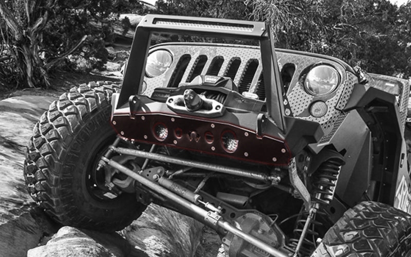 Jeep JK Front Bumper Rock Guard 07-18 Wrangler JK Aluminum Artec Industries-1