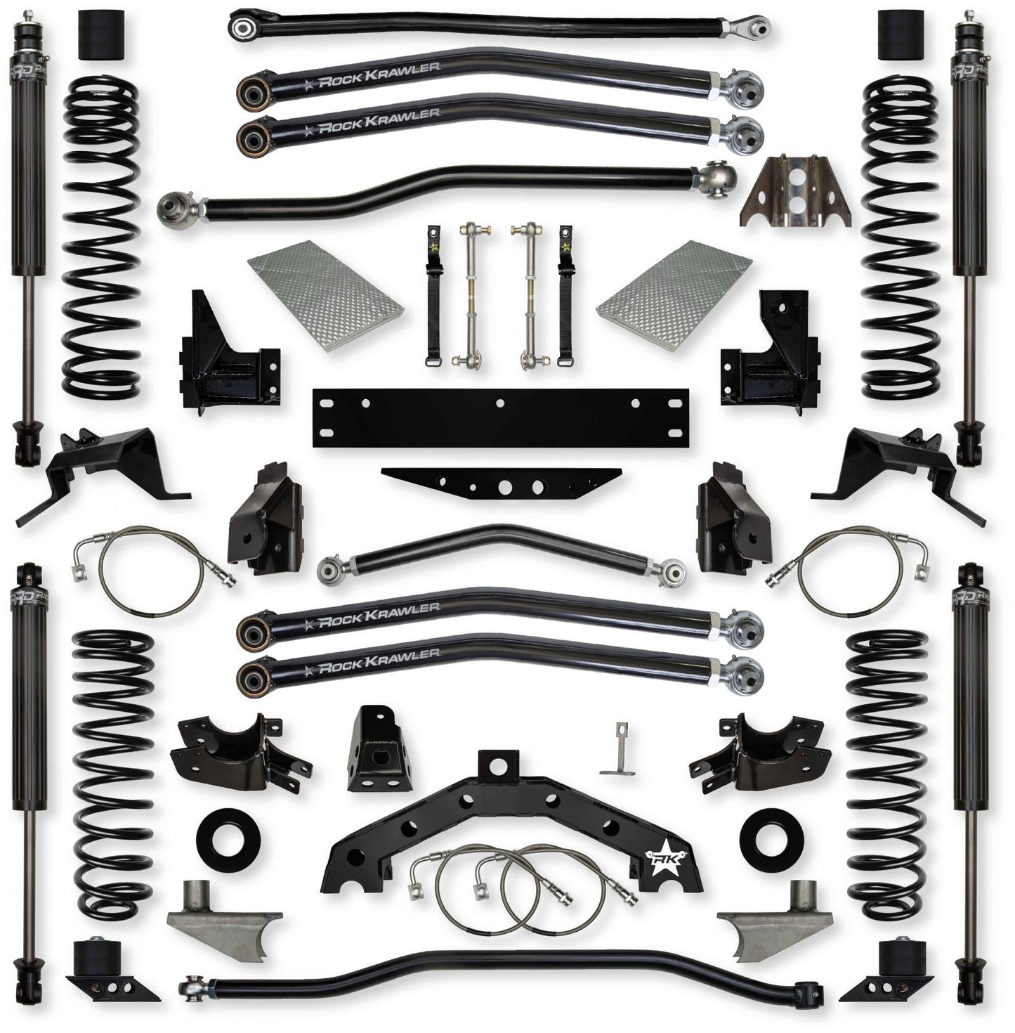 3.5 Inch X Factor X2 6 Inch Stretch Long-Arm Suspension System For Jeep Wrangler JK Rock Krawler