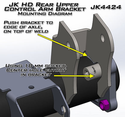 JK HD Rear Axle UCA Brackets Pair Artec Industries-2