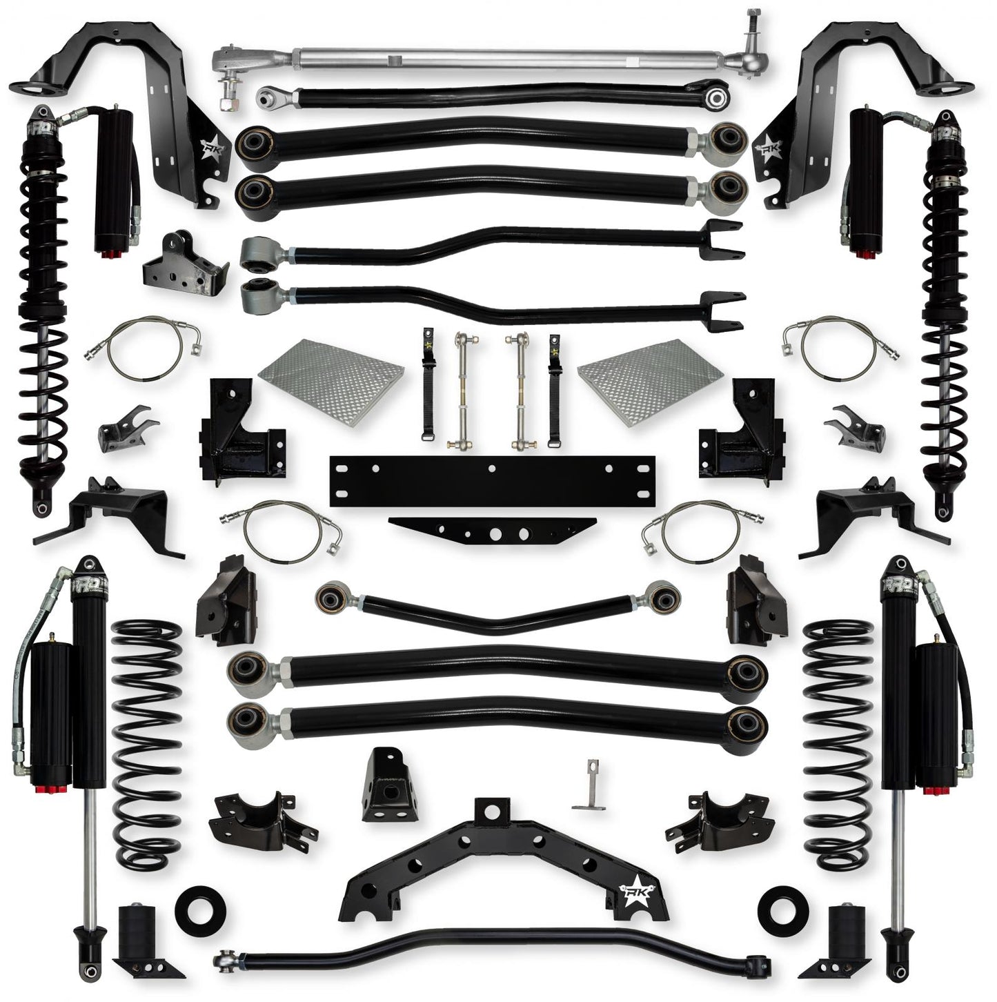 4.5 Inch Adventure X2 Coilover Long-Arm Suspension System For Jeep Wrangler JKU Stage 2 Rock Krawler