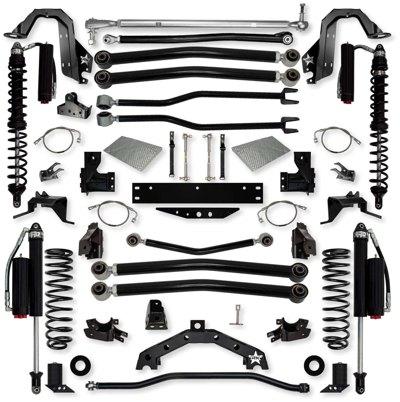 4.5 Inch Adventure X2 Coilover Long-Arm Suspension System For Jeep Wrangler JKU Stage 2 Rock Krawler