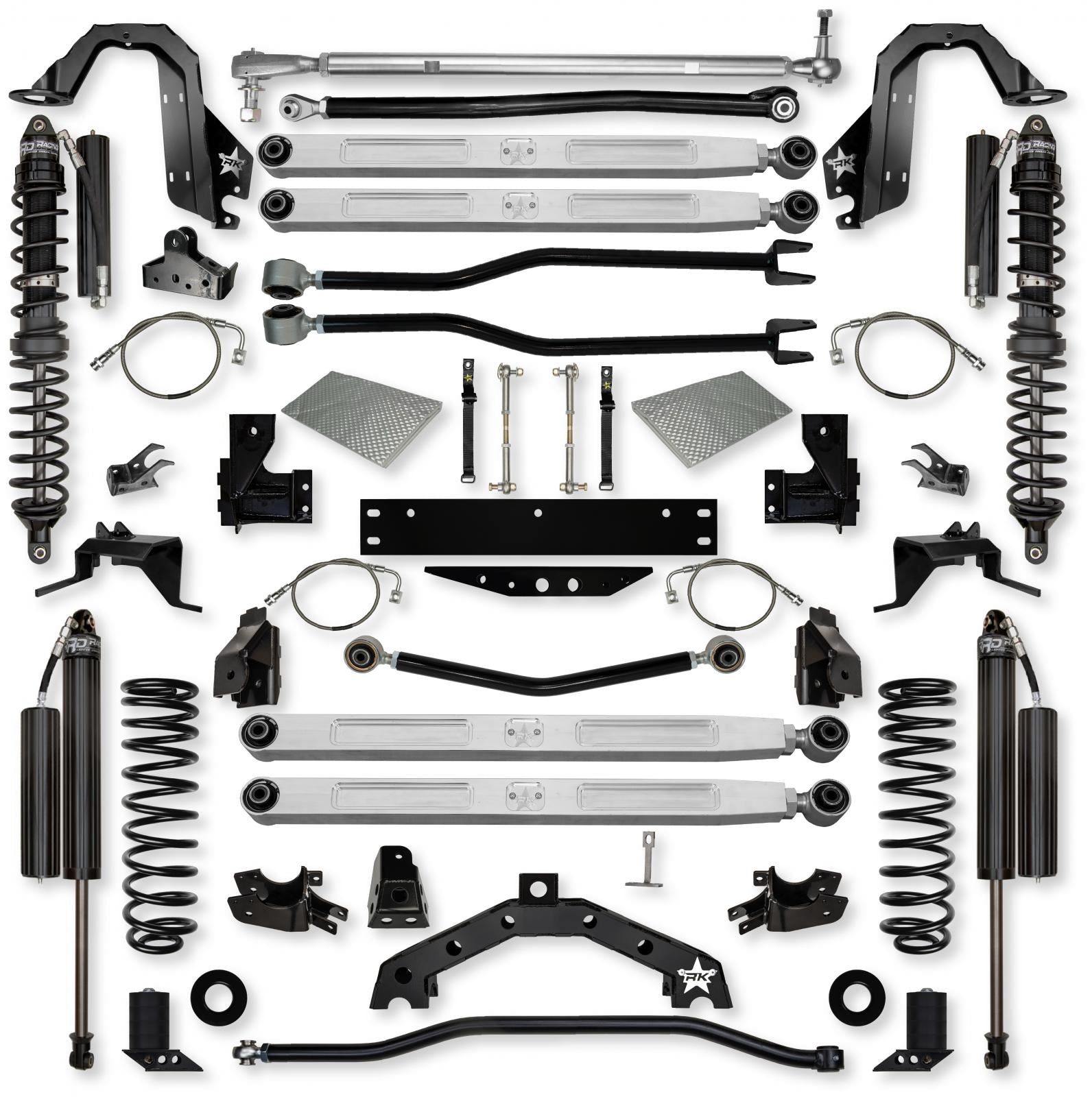 4.5 Inch Adventure X2 Pro Elite Coilover Long-Arm Suspension System For Jeep Wrangler JKU Comp Stage 2 Rock Krawler