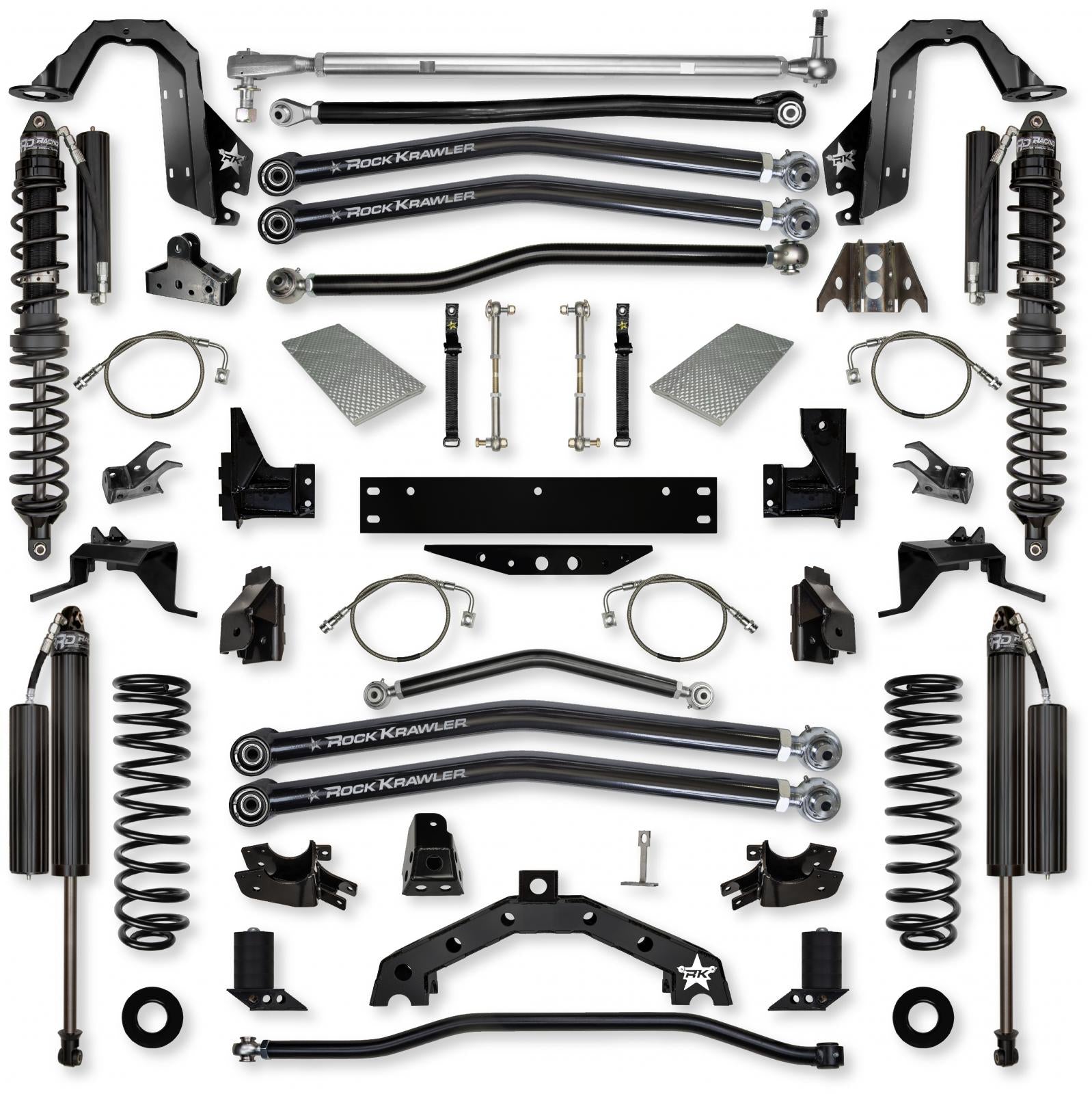 4.5 Inch X-Factor X2 Coilover Long-Arm Suspension System for Jeep Wrangler JK Comp Stage 1 Rock Krawler