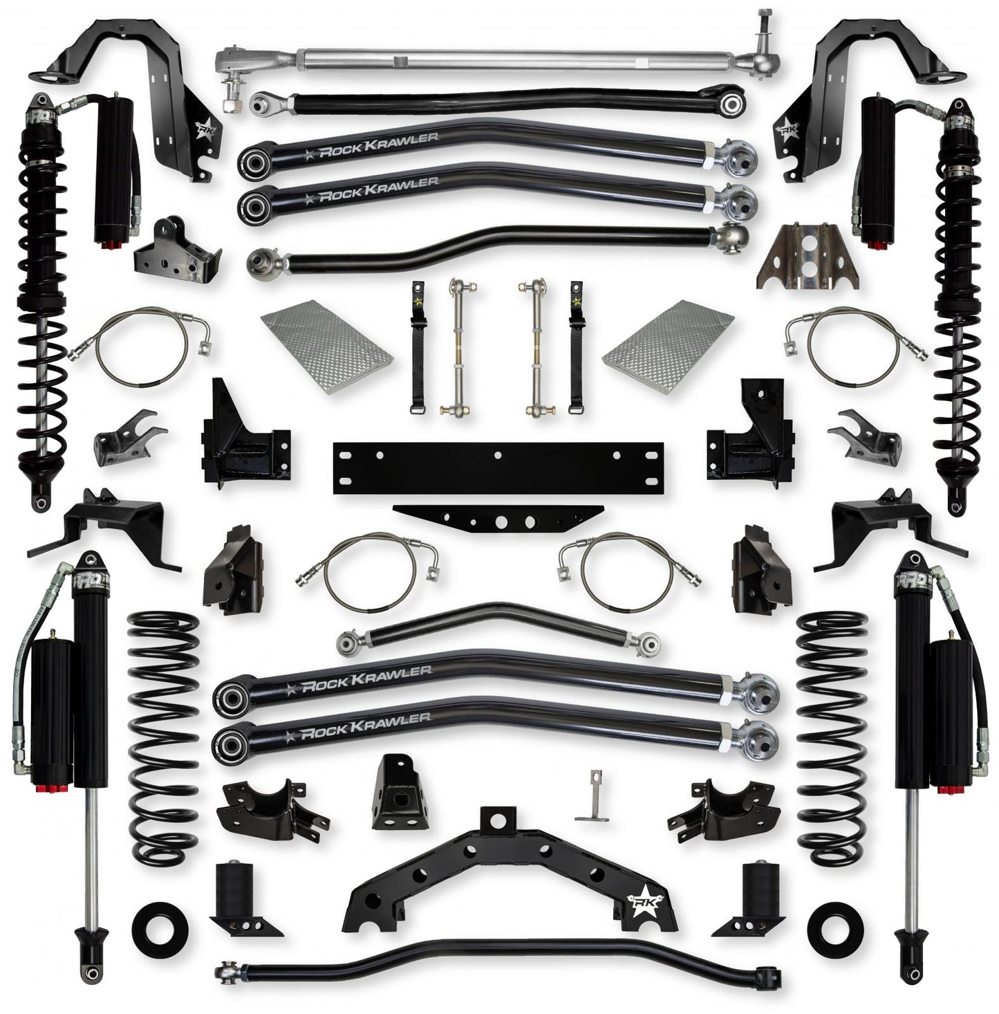4.5 Inch X-Factor X2 Coilover Long-Arm Suspension System for Jeep Wrangler JK Comp Stage 2 Rock Krawler