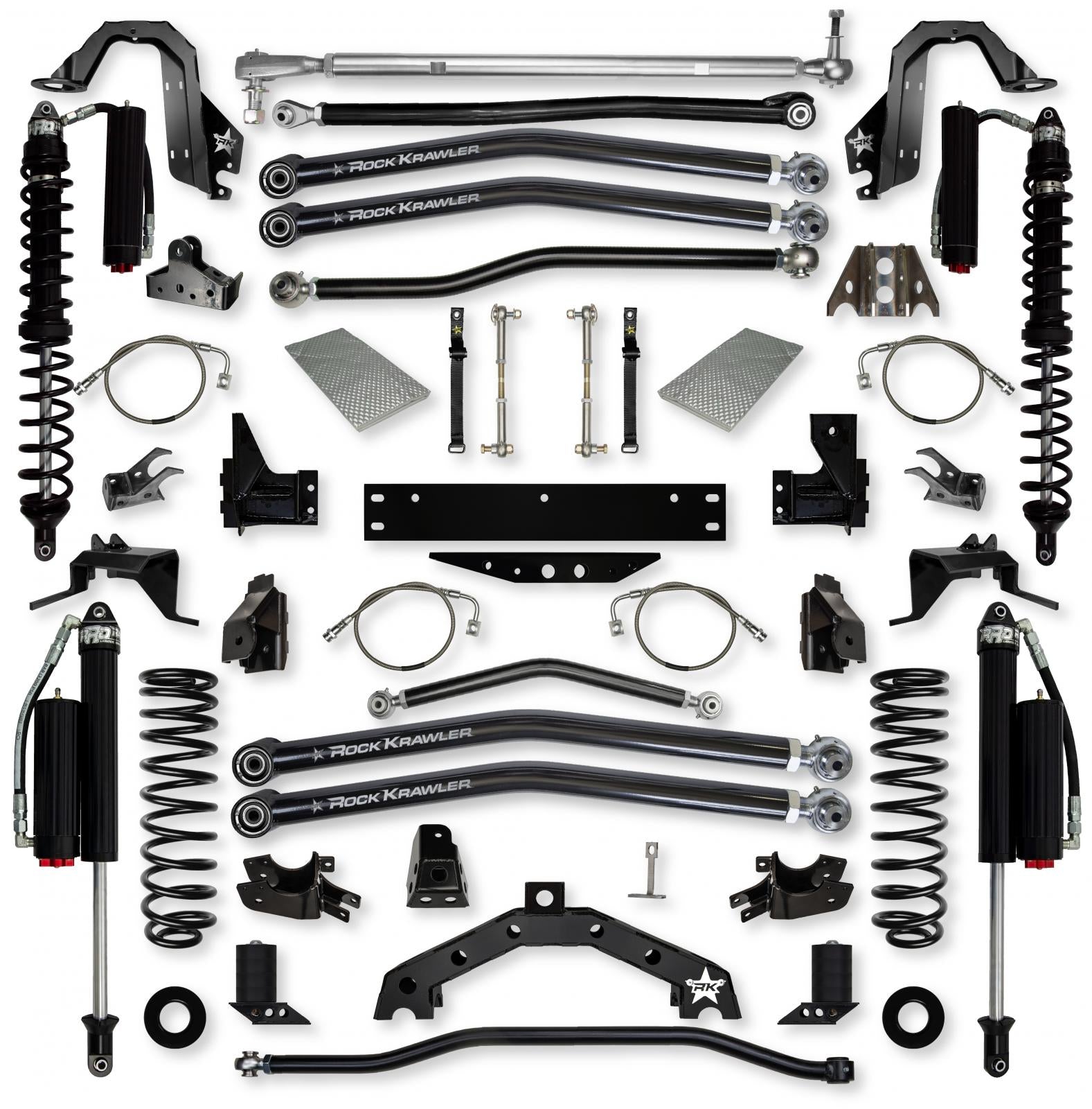 4.5 Inch X-Factor X2 Coilover Long-Arm Suspension System for Jeep Wrangler JK Comp Stage 2 Rock Krawler