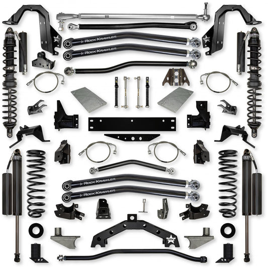 4.5 Inch X-Factor X2 Rear 6 Inch Stretch Coilover Long-Arm Suspension System for Jeep Wrangler JK Rock Krawler