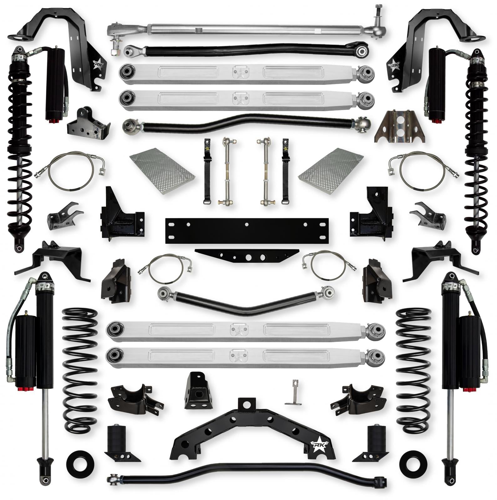 4.5 Inch X-Factor X2 Pro Elite Coilover Long-Arm Suspension System for Jeep Wrangler JK Comp Stage 2 Rock Krawler