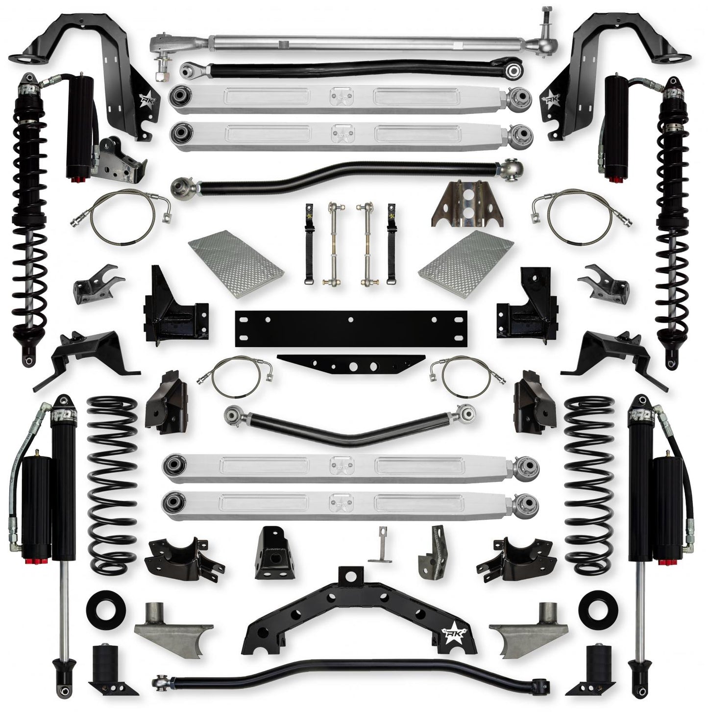 4.5 Inch X Factor X2 Pro Elite 6 Inch Stretch Coilover Long-Arm Suspension System For Jeep Wrangler JK Comp Stage 2 Rock Krawler