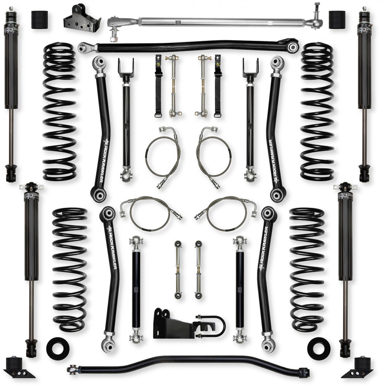4.5 Inch X-Factor Mid-Arm Suspension System for Jeep Wrangler JKU Rock Krawler
