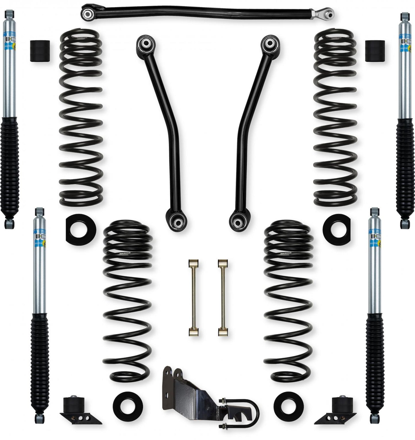 2.5 Inch Adventure Mid-Arm Suspension System for Jeep Wrangler JLU Gas Models Comp Stage 1 With Bilstein Shocks Rock Krawler