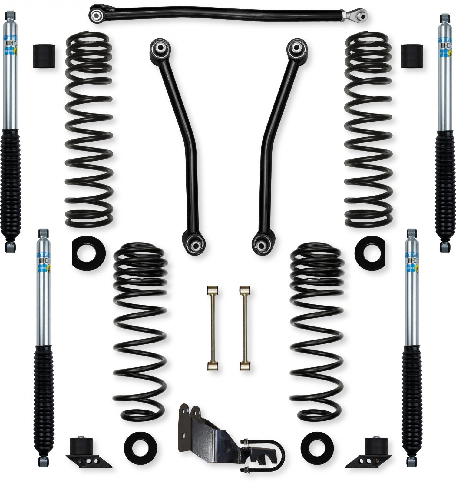2.5 Inch Adventure Mid-Arm Suspension System for Jeep Wrangler JLU Gas Models Comp Stage 1 With Bilstein Shocks Rock Krawler