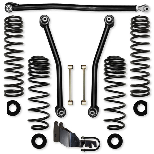 2.5 Inch Adventure Mid-Arm Suspension System for Jeep Wrangler JLU 4XE Models Comp Stage 1 With No Shocks Rock Krawler