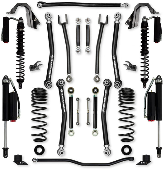 2.5 Inch X-Factor Coilover No Limits Mid-Arm Suspension System for Jeep Wrangler JLU 392 Models Comp Stage 2 Rock Krawler