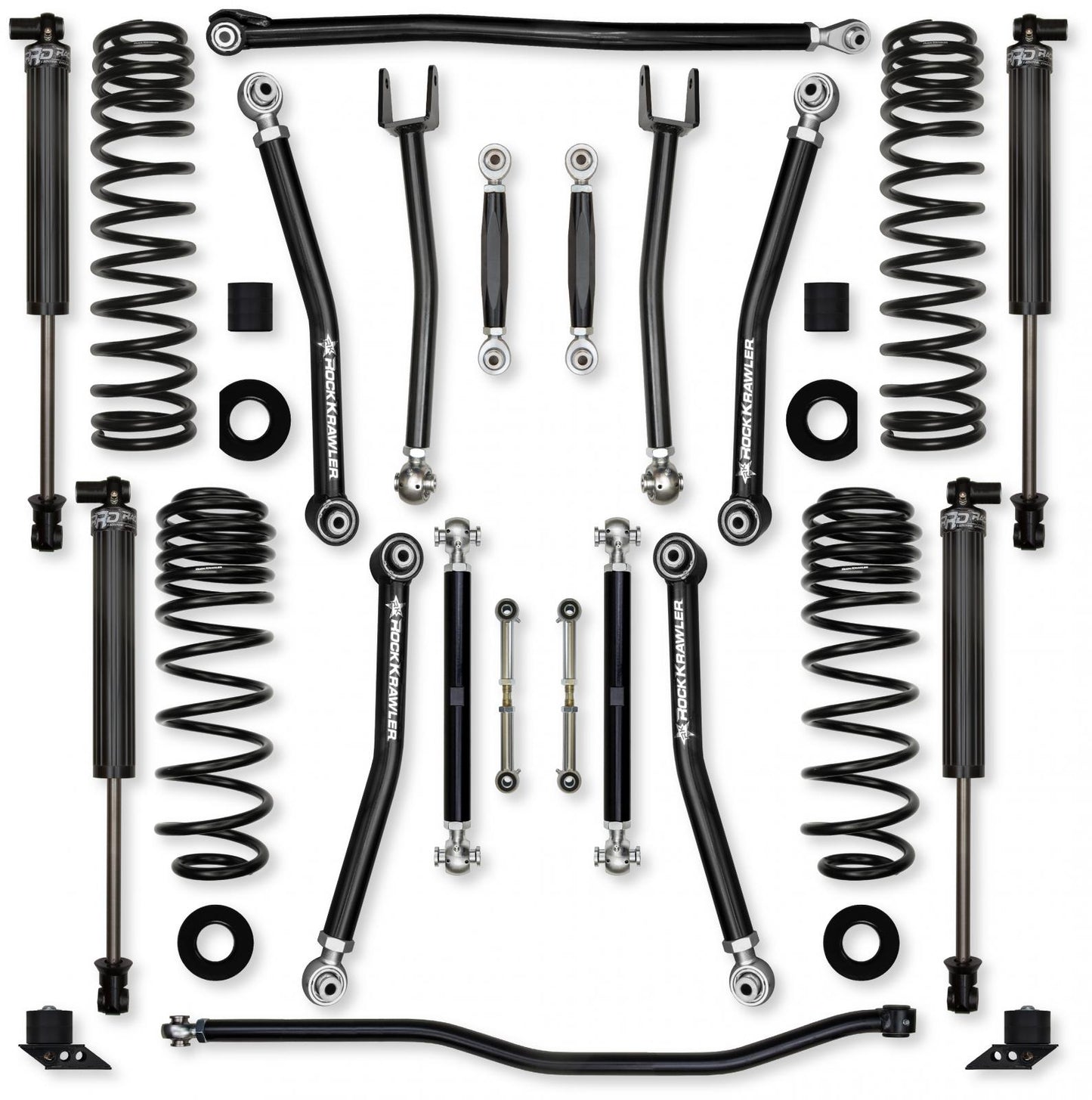 2.5 Inch X-Factor No Limits Mid-Arm Suspension System for Jeep Wrangler JLU 392 Models Rock Krawler