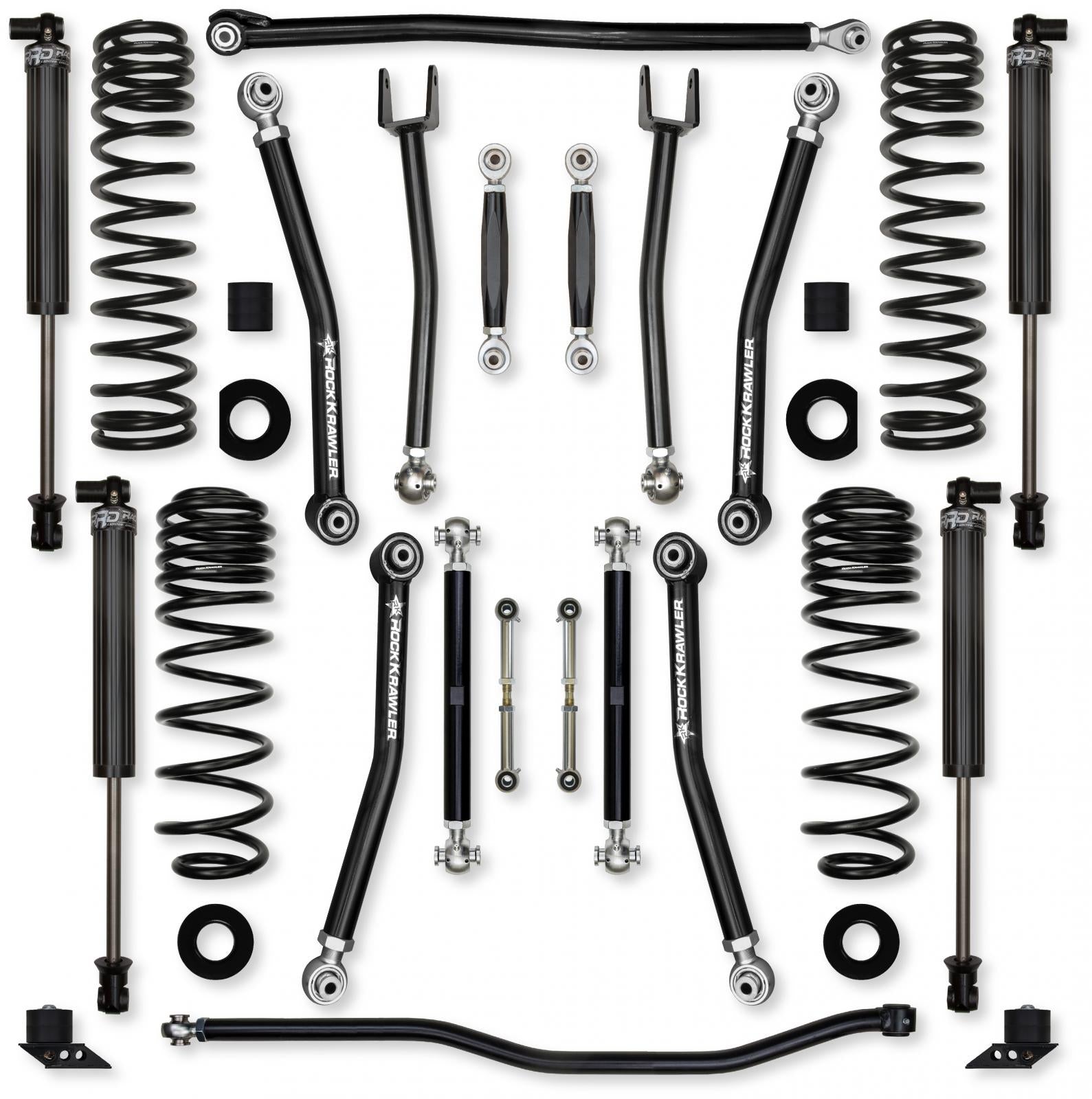 2.5 Inch X-Factor No Limits Mid-Arm Suspension System for Jeep Wrangler JLU 392 Models Rock Krawler