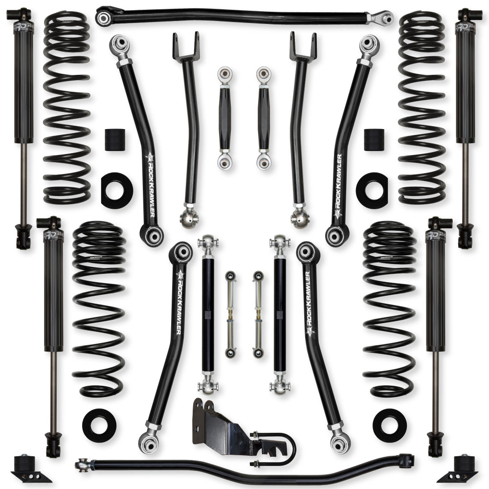 2.5 Inch X-Factor No Limits Mid-Arm Suspension System for Jeep Wrangler JLU Diesel Models Rock Krawler