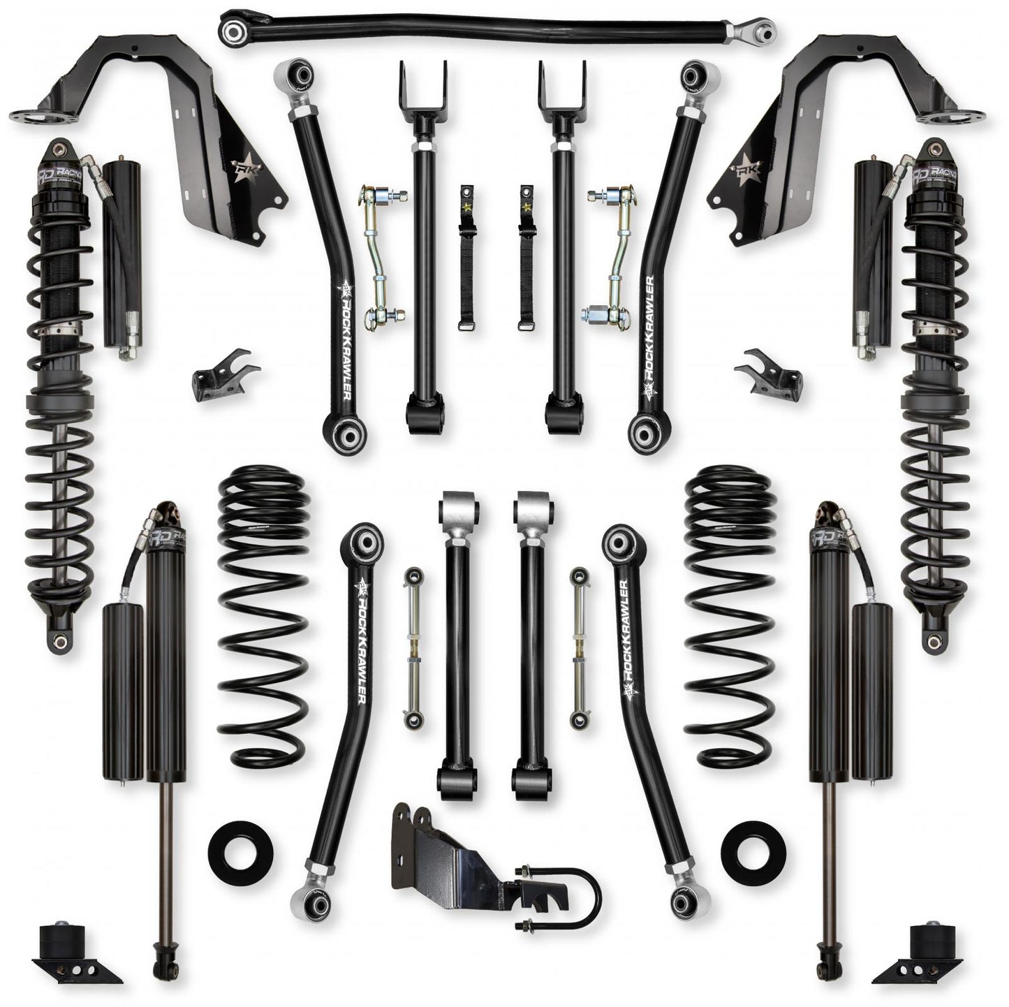 3.5 Inch Adventure X Coilover Mid-Arm Suspension System for Jeep Wrangler JL Gas Models Comp Stage 1 Rock Krawler