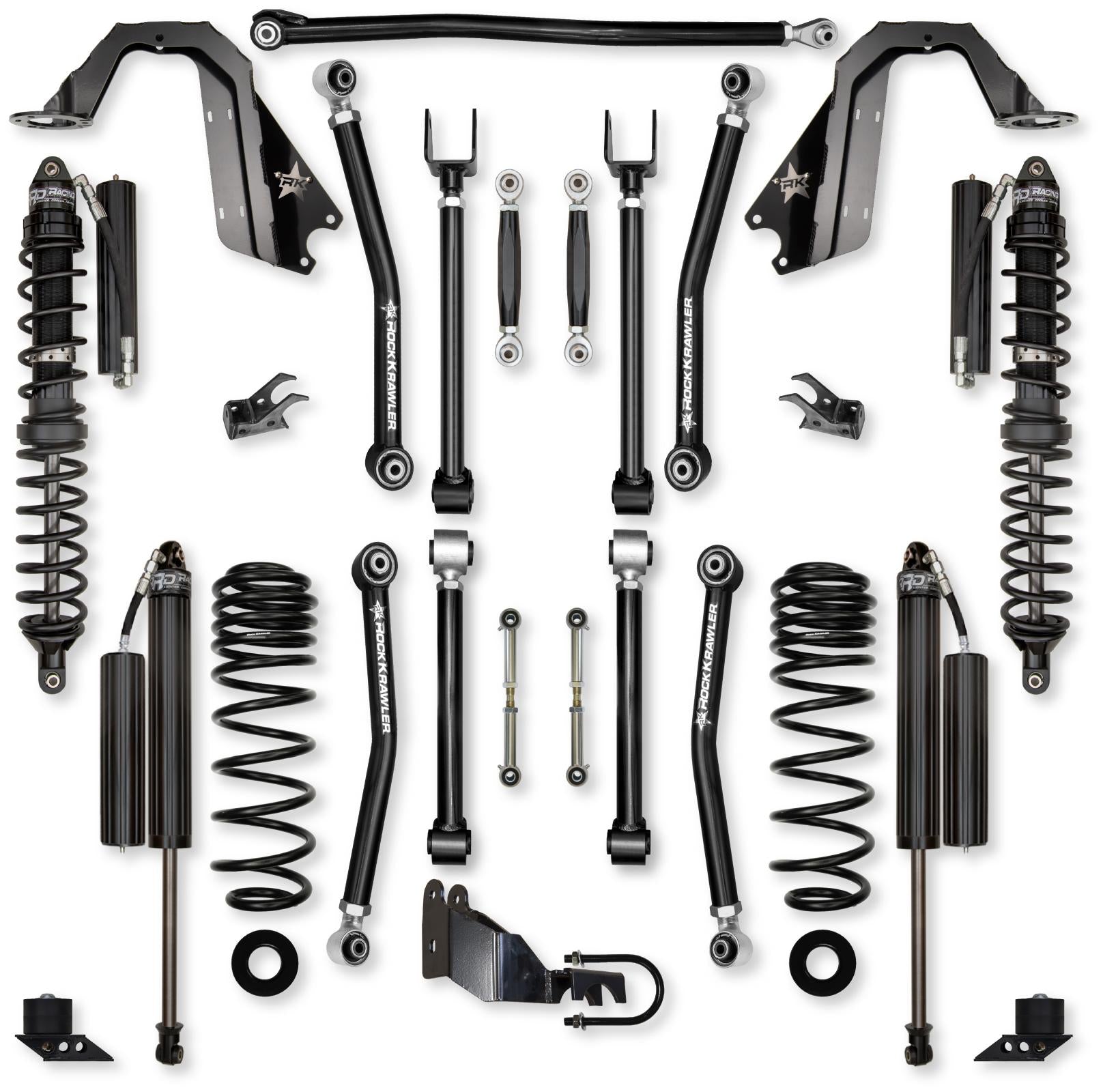 3.5 Inch Adventure X Coilover No Limits Mid-Arm Suspension System for Jeep Wrangler JL Gas Models Comp Stage 1 Rock Krawler
