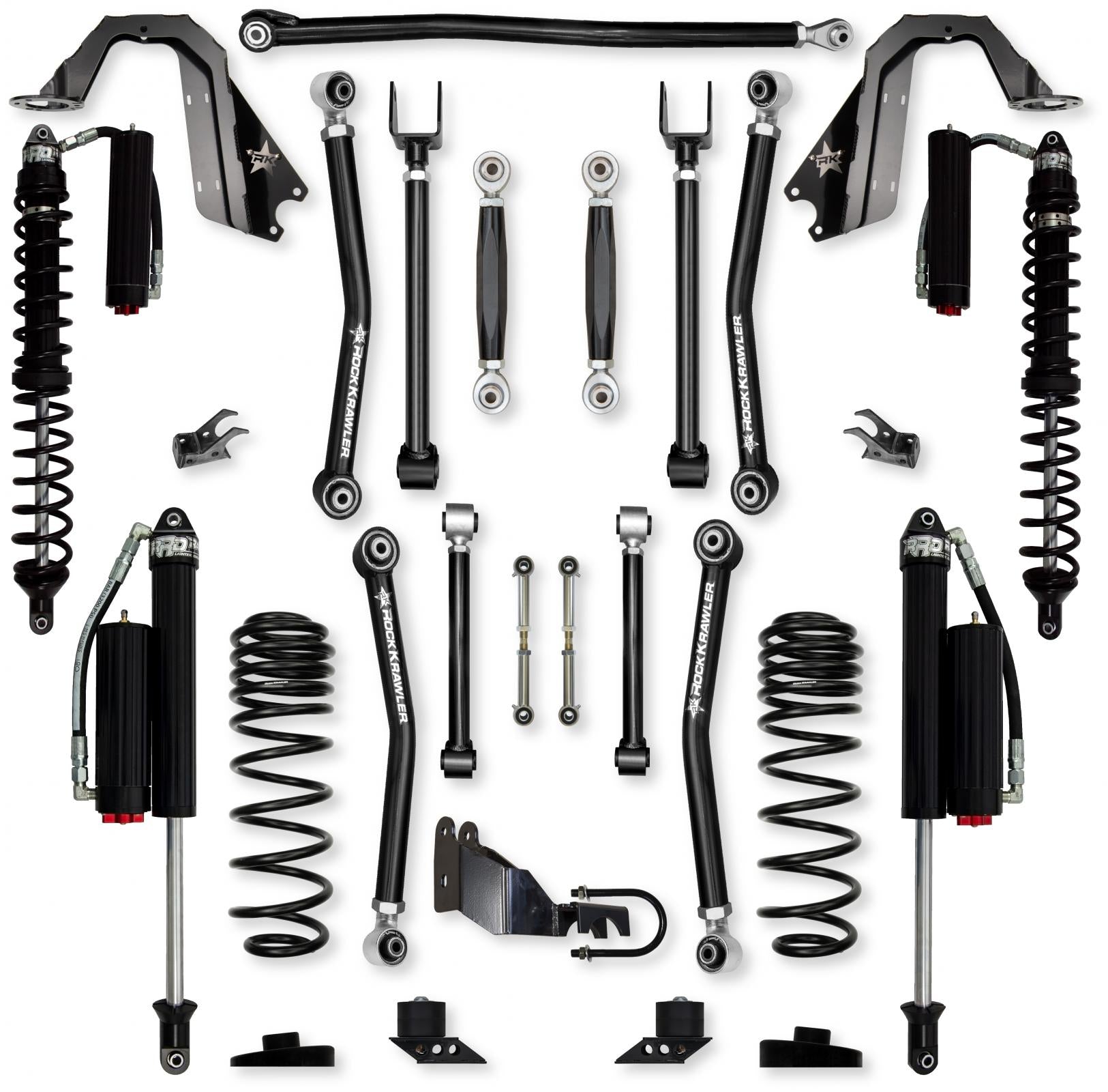 3.5 Inch Adventure X Coilover No Limits Mid-Arm Suspension System for Jeep Wrangler JL Gas Models Comp System Stage 2 Rock Krawler